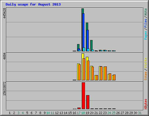 Daily usage for August 2013